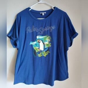Kate Park Blue Parrot Top Size XL